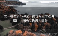 爱一番案例小课堂：把伪专业术语讲明白——把概念拆成两部分