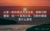 从爱一帆的表达方式出发，聊聊沉默螺旋：给一个直观比喻，沉默的螺旋是什么意思