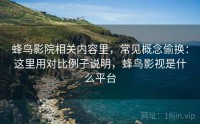 蜂鸟影院相关内容里，常见概念偷换：这里用对比例子说明，蜂鸟影视是什么平台