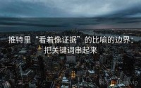 推特里“看着像证据”的比喻的边界：把关键词串起来