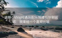 读糖心Vlog时遇到配乐情绪引导别困惑：我来给一个直观比喻